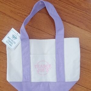 Trader Joe's Mini purple canvas tote bag